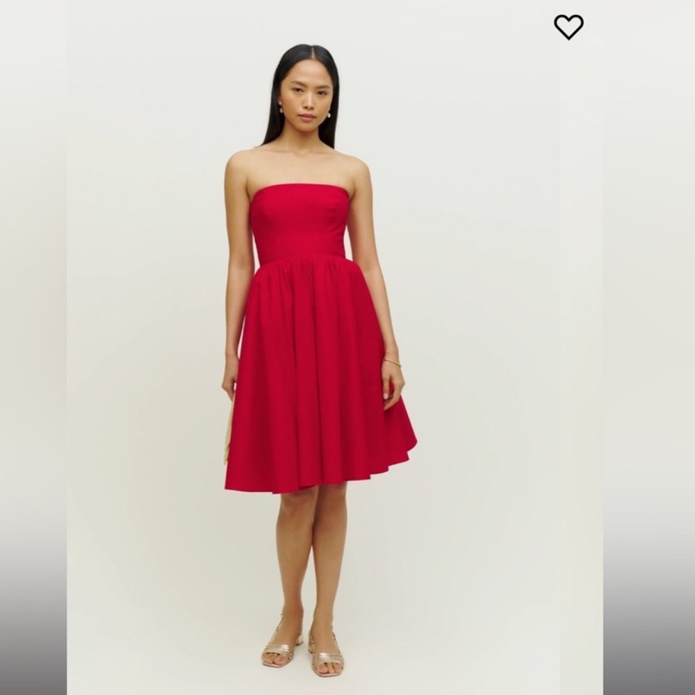 Womens New Reformation Buttercup Dress - Cherry Red